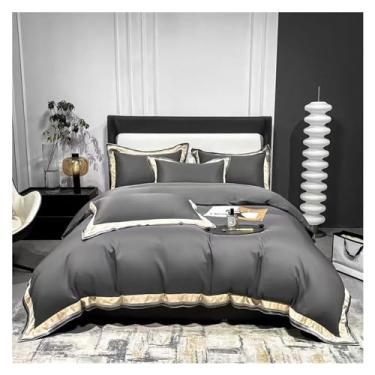 Imagem de Jogo de colcha de casal, 4 peças, lençol de cama queen size, edredom, roupa de cama com fronhas, edredom para todas as estações ()