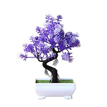 Imagem de SLGGPJBU Plantas falsas/plantas falsas, planta artificial em vaso, árvore de bonsai, ornamentos de plantas verdes falsas, decoração de casa, hotel, jardim, decoração de casamento, plantas artificiais