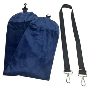 Imagem de Travesseiro de Viagem U Almofada de Pescoço Ergônomico Portátil com Compartimento para Roupas(2 Peças,Azul)