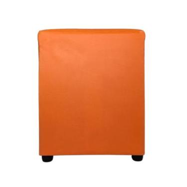 Imagem de Puff Puf Banco Banqueta Quadrada Cubo Decorativo - Realizar, Laranja