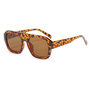 Imagem de Óculos de Sol UV400 - Armação Grande com Estampa de Leopardo e Lentes Degradê para Homens e Mulheres, Ideais para Esportes ao Ar Livre, Corrida e Ciclismo, Cor Marrom Leopardo