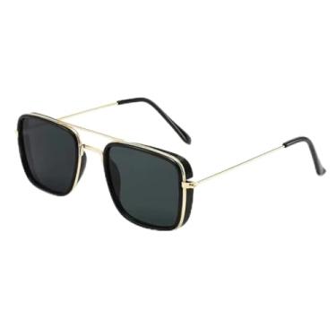 Imagem de HPIRME Óculos de armação pequena de metal, estilo retrô, com lentes de proteção UV (preto)