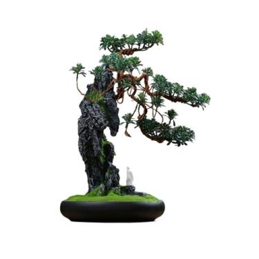 Imagem de Plantas falsas para sala de estar, plantas decorativas simulação de mesa Feng Shui, bonsai verde, decoração de interiores de alta qualidade, decoração de árvore