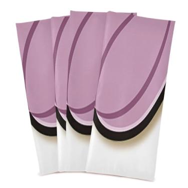 Imagem de Wassud Toalhas de cozinha berinjela toalhas de prato de cozinha pacote com 4 panos de prato macios com laço para pendurar toalha de mão super absorvente de secagem rápida toalhas de chá de mesa