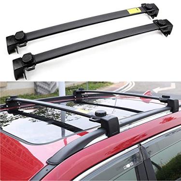 Imagem de YiXi-Partswell 2 peças de rack de teto barras transversais bagageiro adequado para Jeep Compass 2017-2020 - preto