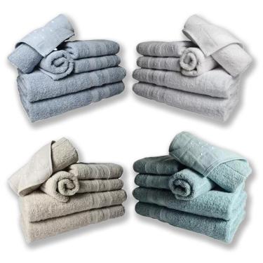 Imagem de Jogo De Toalhas 8 Banhos 8 Rostos 8 Grande Grossa