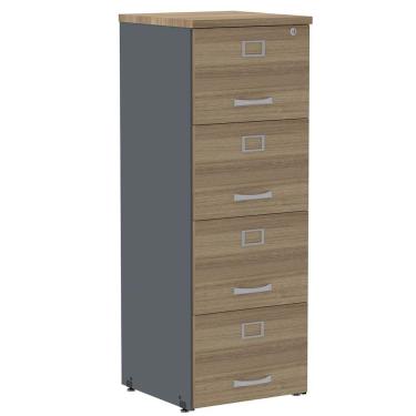 Imagem de Armário De Arquivo Oficio Pe25 Pandin 45,70 Cm Em Mdp Noce Naturalle E Grafito Com 4 Gavetas