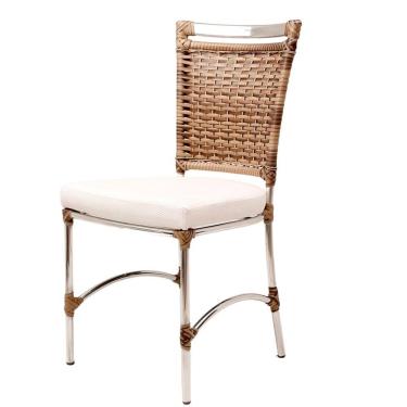 Imagem de Cadeira De Jantar Jk Em Alumínio E Assento Impermeável