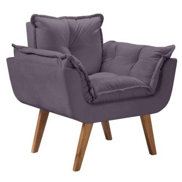 Imagem de Poltrona Opalla 1 Lugar Suede Dsalla Cinza