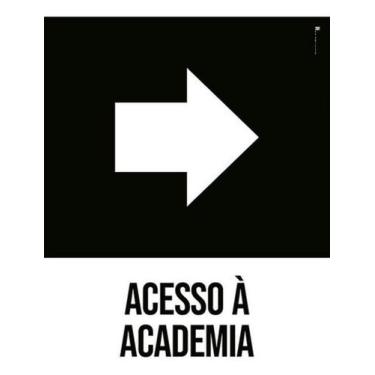 Imagem de Kit 10 Placas Desenho Acesso Academia Seta Direita 27X35 - Sinalizo