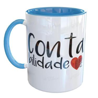 Imagem de Caneca Porcelana Contabilidade - Pense Canecas, Azul Claro