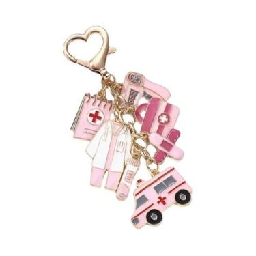 Imagem de Chaveiro De Esmalte De Ambulância De Desenho Animado Fofo Para Mulhere