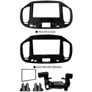 Imagem de Moldura de Painel 2 Din Fiat Novo Uno 2015 2016 2017 2018 2019 2020