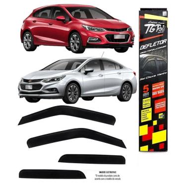 Imagem de Calha Chuva Defletor TG Poli Chevrolet Cruze Hatch e Sedan 2017 2018 2019 2020 4 Portas