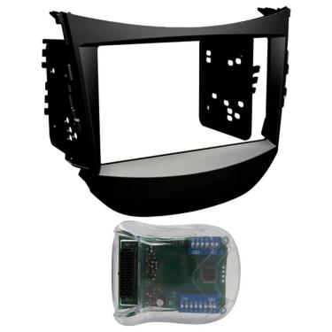 Imagem de Moldura de Painel 2 Din Hyundai HB20 + Interface Comando de Volante