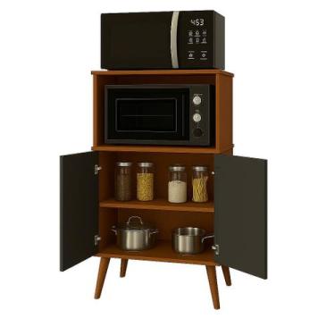 Imagem de Paneleiro Organizador de Cozinha para Microondas e Forno 2 Portas Lisb