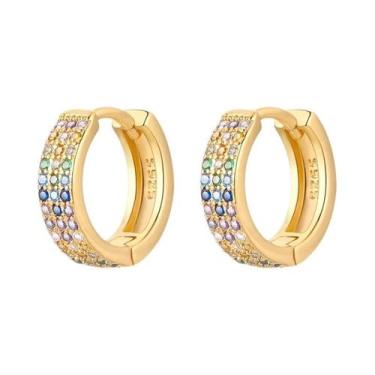 Imagem de Brincos De Argola Pendentes Em Prata Esterlina 925 Ouro Rosê Para Mulh