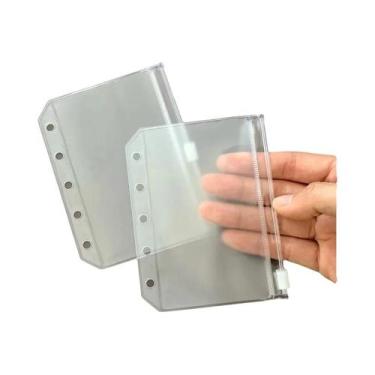 Imagem de Caderno Transparente Rosa Com Glitter M5 E Bolsa Com Zíper (2 Peças) -