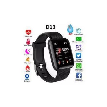 Imagem de Relógio Inteligente Pulseira D13 SmartWatch Monitor Cardíaco Pressão A