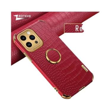 Imagem de Capa De Silicone Com Revestimento De Couro De Crocodilo Para iPhone 16