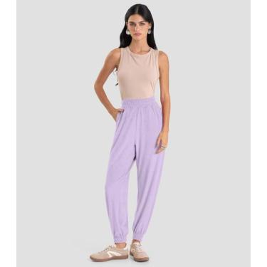 Imagem de Calça Feminina Jogger Veludo Cotelê Dianna Roxo, GG, Roxo