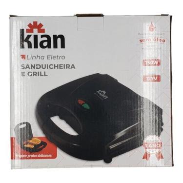 Imagem de Sanduicheira Elétrica Antiaderente 127V c/ Trava 750W Kian