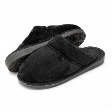 Imagem de Pantufa  Pelúcia lisa Massageadora - Chinelos puff, Preto, 33/34