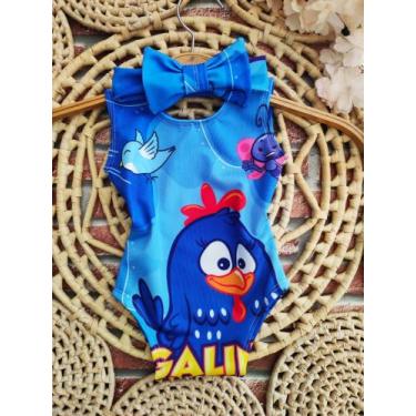 Imagem de Bodys Baby & Baby Menina Infantil Temático Galinha Pintadinha Azul + L