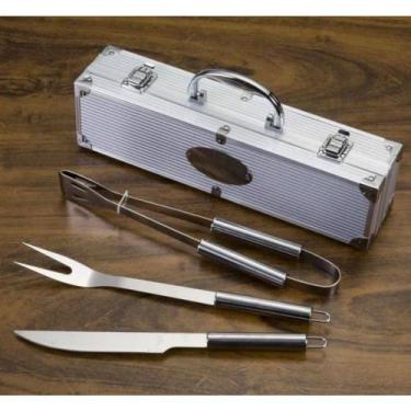 Imagem de Kit Churrasco 4 Peças Com Maleta Faca Garfo E Pegador  - ART HOUSE