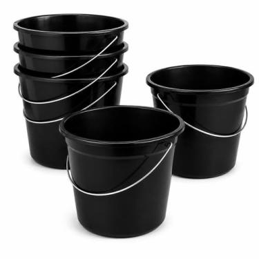 Imagem de Balde Redondo 7L com Alça Reforçada Easyplast Preto Multiuso Limpeza L