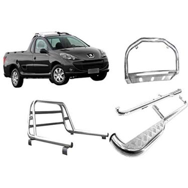 Imagem de KIT QUEBRA MATO+ESTRIBO+SANTO ANTONIO PEUGEOT HOGGAR CROMADO