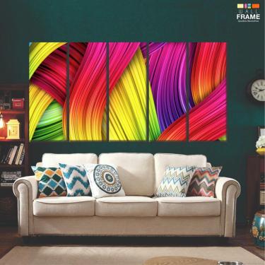 Imagem de Quadro Decorativo 140x65 Sala Quarto Abstrato Colorido