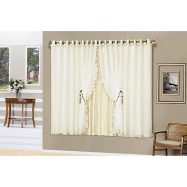 Imagem de Cortina Juvenil Romantica 2,00x1,70 Pedraria Babado Ilhós