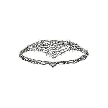 Imagem de Coucoland Coroa de elfo circular de elfos - fada malvada galadriel prata halo tiara gótica celta larp faixa de cabeça medieval renascentista acessórios de joias fantasia de elfo para