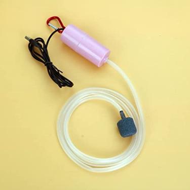 Imagem de Bomba de água pequena USB Oxigenador Aquário Oxigênio Bomba de Ar Silencioso Compressor de Ar Mini Acessórios Infláveis Portáteis para Aquário (Rosa)