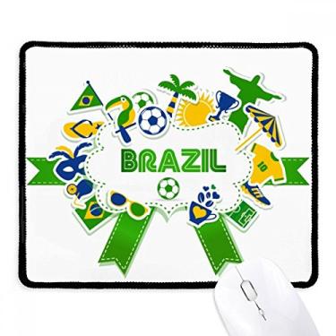 Imagem de Mousepad Cultural de Futebol do Brasil com borda costurada Tapete de borracha para jogos