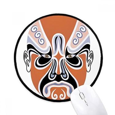 Imagem de Mousepad facial ópera de Pequim para escritório, Apoio Mouse, Tapete Redondo para Computador