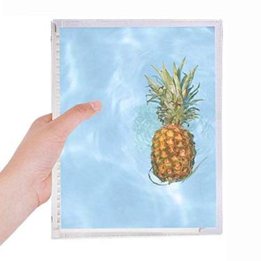 Imagem de Caderno de fotos de frutas tropicais com abacaxi fresco, diário de folhas soltas recarregável