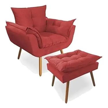 Imagem de Poltrona + Puff Linda Platinum Decor Vermelho