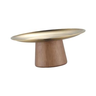 Imagem de ＫＬＫＣＭＳ Prato de bolo de pé alto sobremesa placa de exibição festa housheold redondo suporte de bolo sobremesa prato de doces para decoração de sala de estar, 17CM