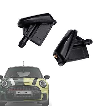 Imagem de AMFRNE Bocal de lavagem de para-brisa não aquecido premium ajustável para Mini Cooper S JCW Cabrio Electric Clubman Countryman 2000-2023, Metal, 2 portas, Jato, Preto
