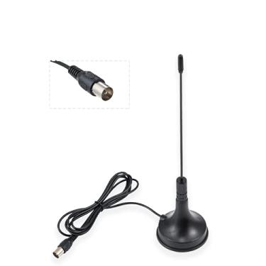 Imagem de POBADY Antena HDTV DVB-T para Smart TV Antena de TV Digital Interna de 2 dBi com Base Magnética Conector Macho para TV VHF UHF Mini Antena de TV Cabo Coaxial RG174 de 1.5 m para DVD LCD TV DVB-T