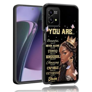 Imagem de Capa para Moto G Stylus 5G 2023, à prova de choque, antiarranhões, capa de armadura híbrida de camada dupla para Motorola G 5G 2023, mulheres afro-americanas, rainha negra com borboletas