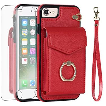 Imagem de Asuwish Capa de telefone para iPhone 6 6s capa carteira com protetor de tela de vidro temperado e anel RFID suporte para cartão celular iPhone6 Six i6 S iPhone6s iPhine6s iPhone 6s i Phone6s Phone6 6a