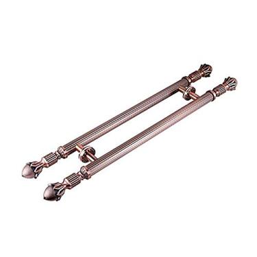 Imagem de Maçaneta de porta de madeira mão na mão bronze porta hotel porta vidro maçaneta grande para decoração de porta de casa, ouro rosa, 150 cm (ouro rosa 120 cm)