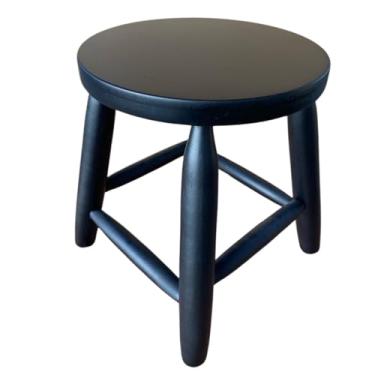 Imagem de Banquinho de Madeira Baixo, 30 cm de Altura, Assento MDF, Estrutura Eucalipto, Preto