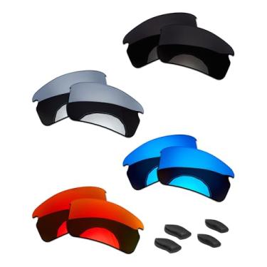 Imagem de OOWLIT 4 pares de lentes de óculos de sol de substituição e almofada de nariz compatíveis com Oakley Flak 2.0 Polarizado