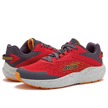 Imagem de Avia Storm Men’s Running Shoes with Lightweight Breathable Mesh - Red/Dark Grey/Orange, 10 Medium