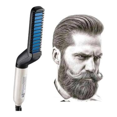 Imagem de Pente Elétrico Chapinha Modelador Alisador De Barba E Cabelo