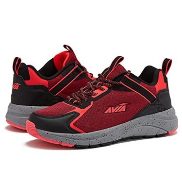 Imagem de Avia Canyon Womens Trail Shoes and Walking Sneakers with Arch Support and Breathable Mesh - Red/Black/Dark Pink, 6.5 Medium